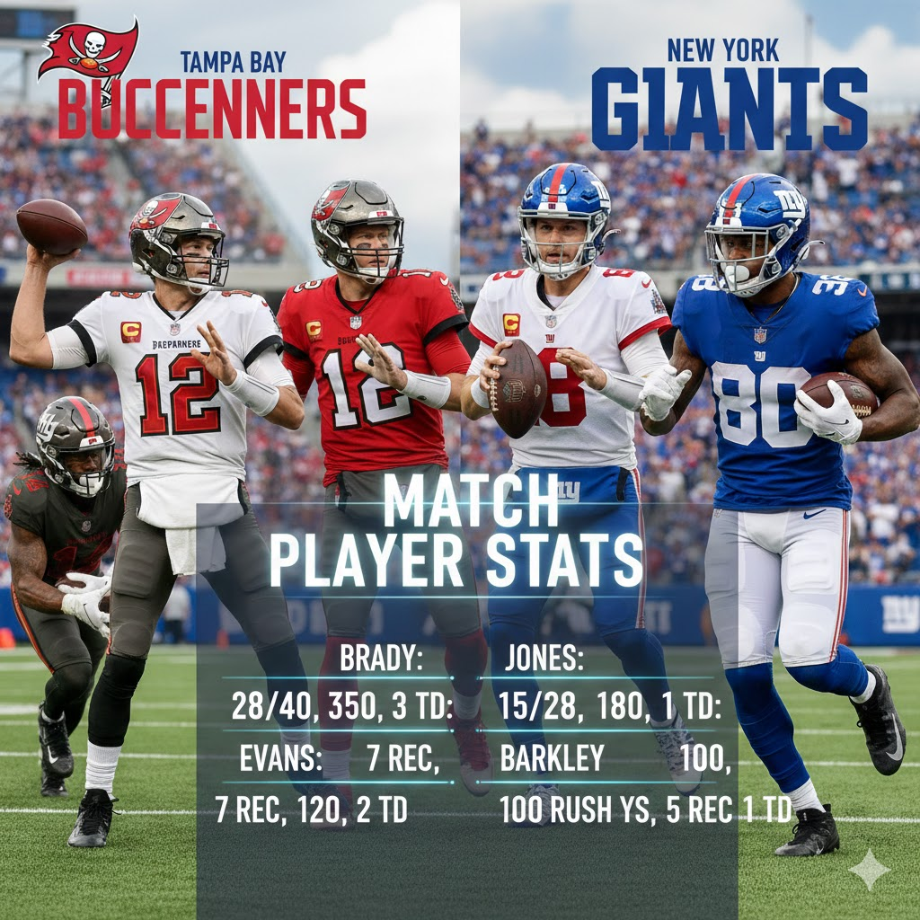 tampa bay buccaneers vs new york giants match player stats