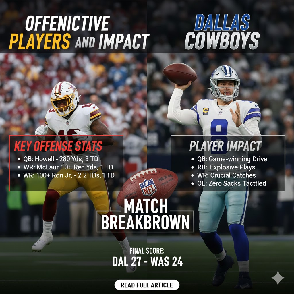 washington commanders vs dallas cowboys match player stats