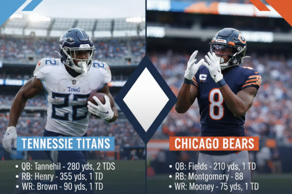 tennessee titans vs chicago bears match player stats