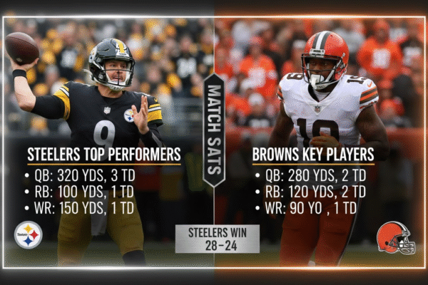 steelers vs cleveland browns match player stats