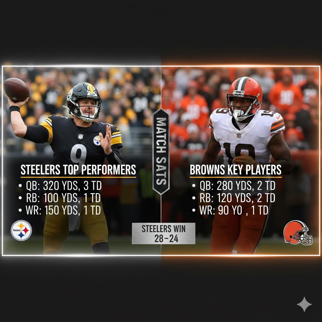 steelers vs cleveland browns match player stats