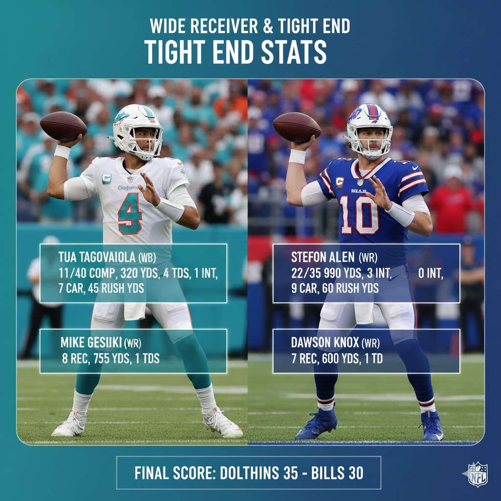 miami dolphins vs buffalo bills match player stats
