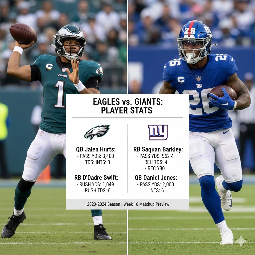 philadelphia eagles vs new york giants match player stats
