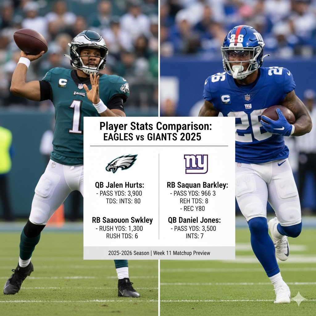 philadelphia eagles vs new york giants match player stats