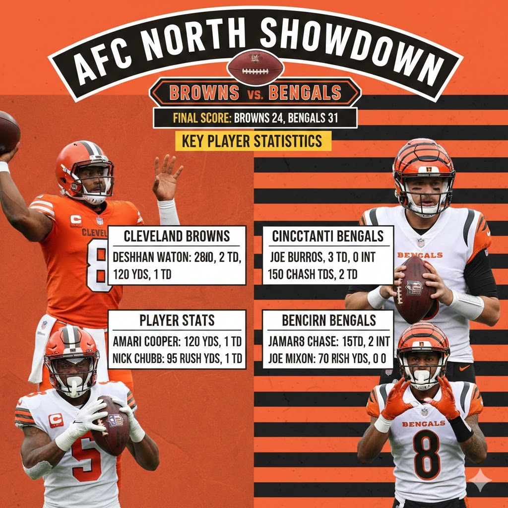 cleveland browns vs bengals match player stats