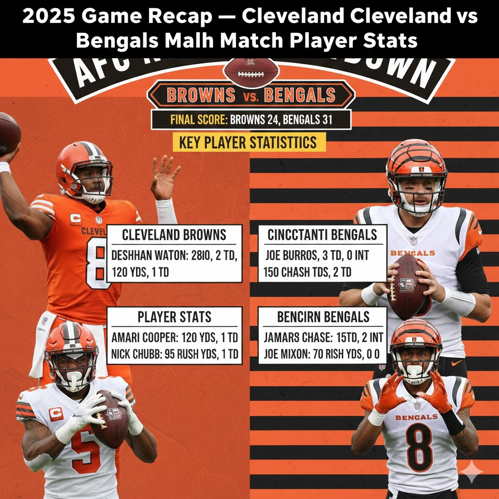 cleveland browns vs bengals match player stats