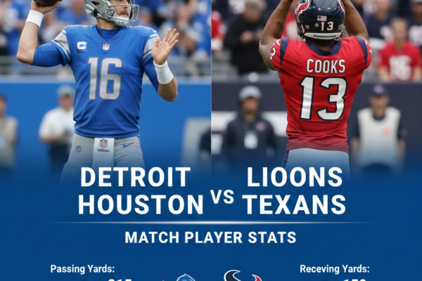 detroit lions vs houston texans match player stats
