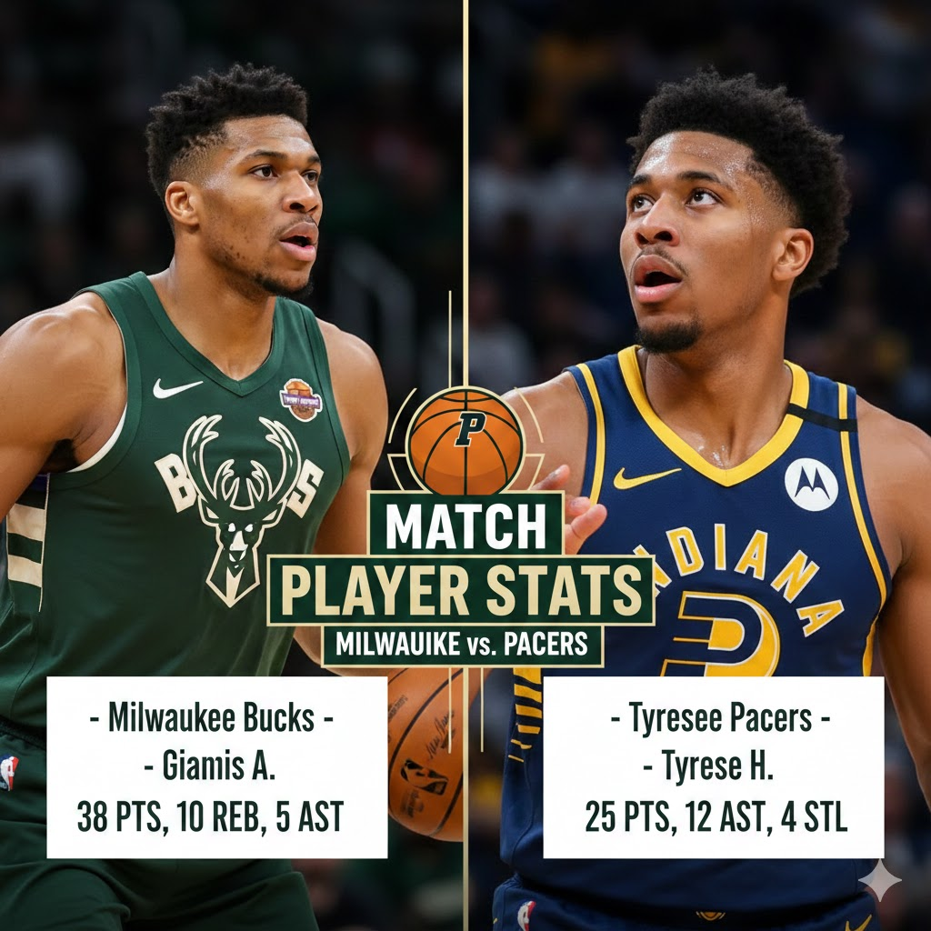 milwaukee bucks vs pacers match player stats