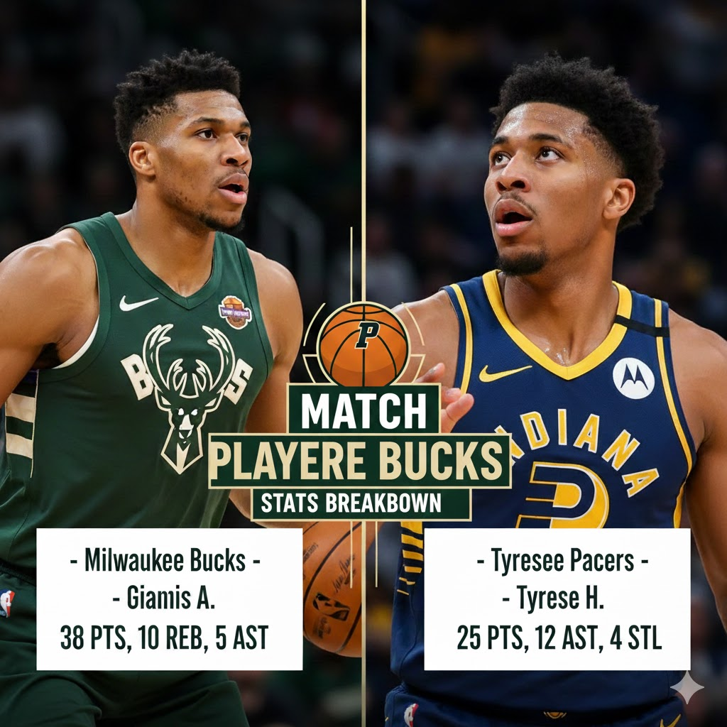 milwaukee bucks vs pacers match player stats