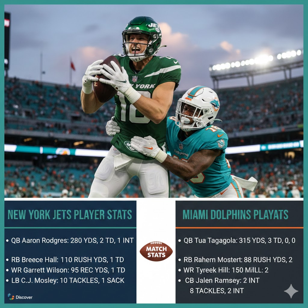 new york jets vs miami dolphins match player stats