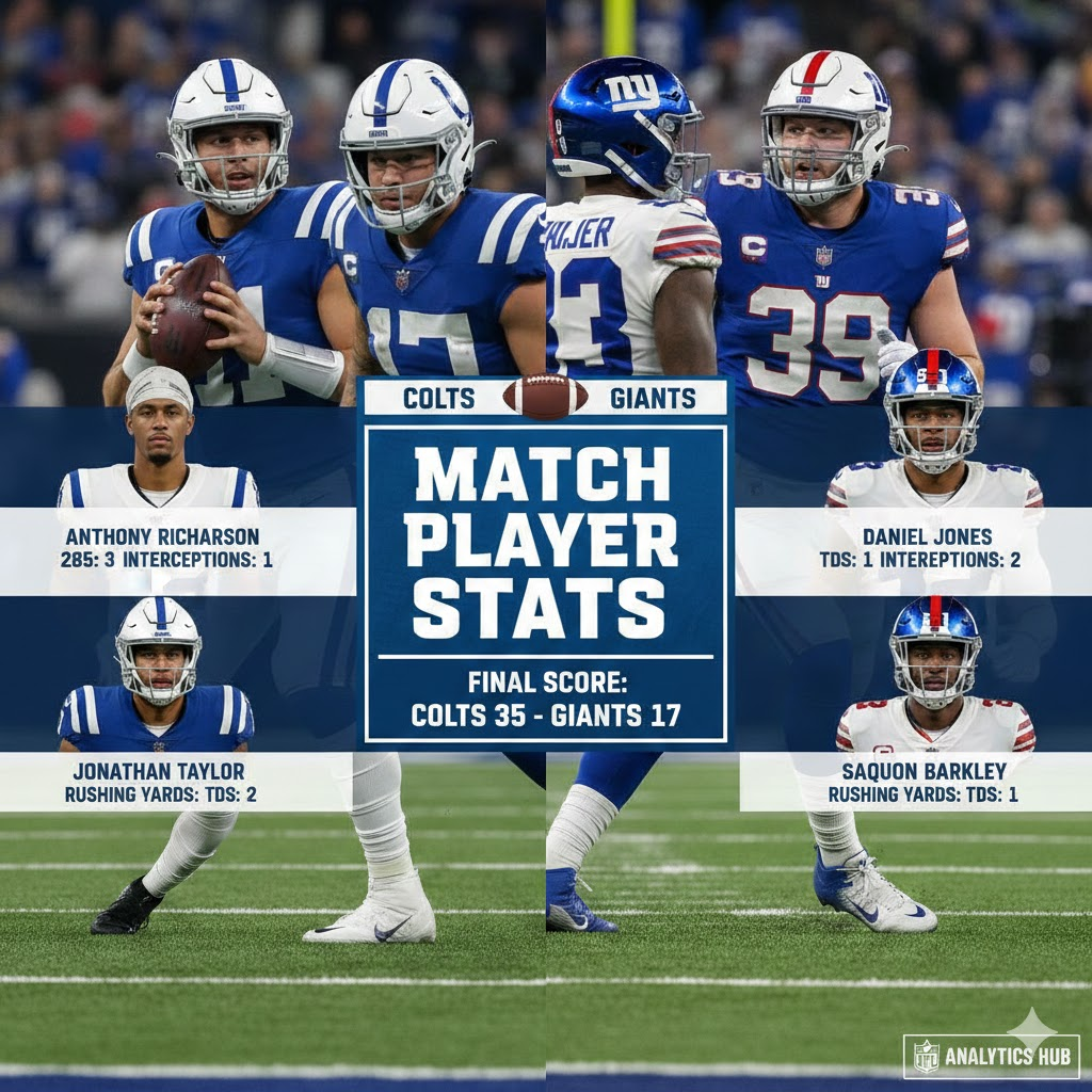 colts vs new york giants match player stats