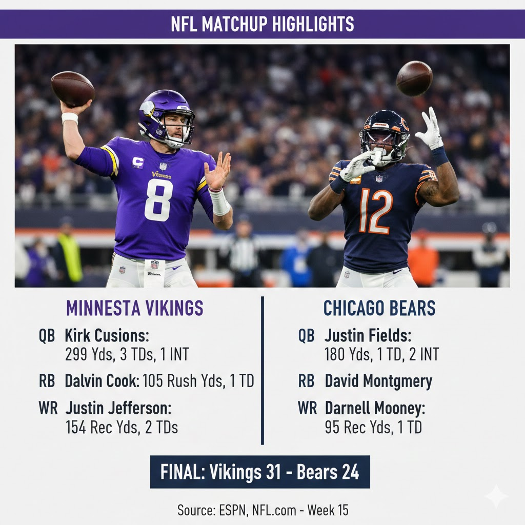 minnesota vikings vs chicago bears match player stats