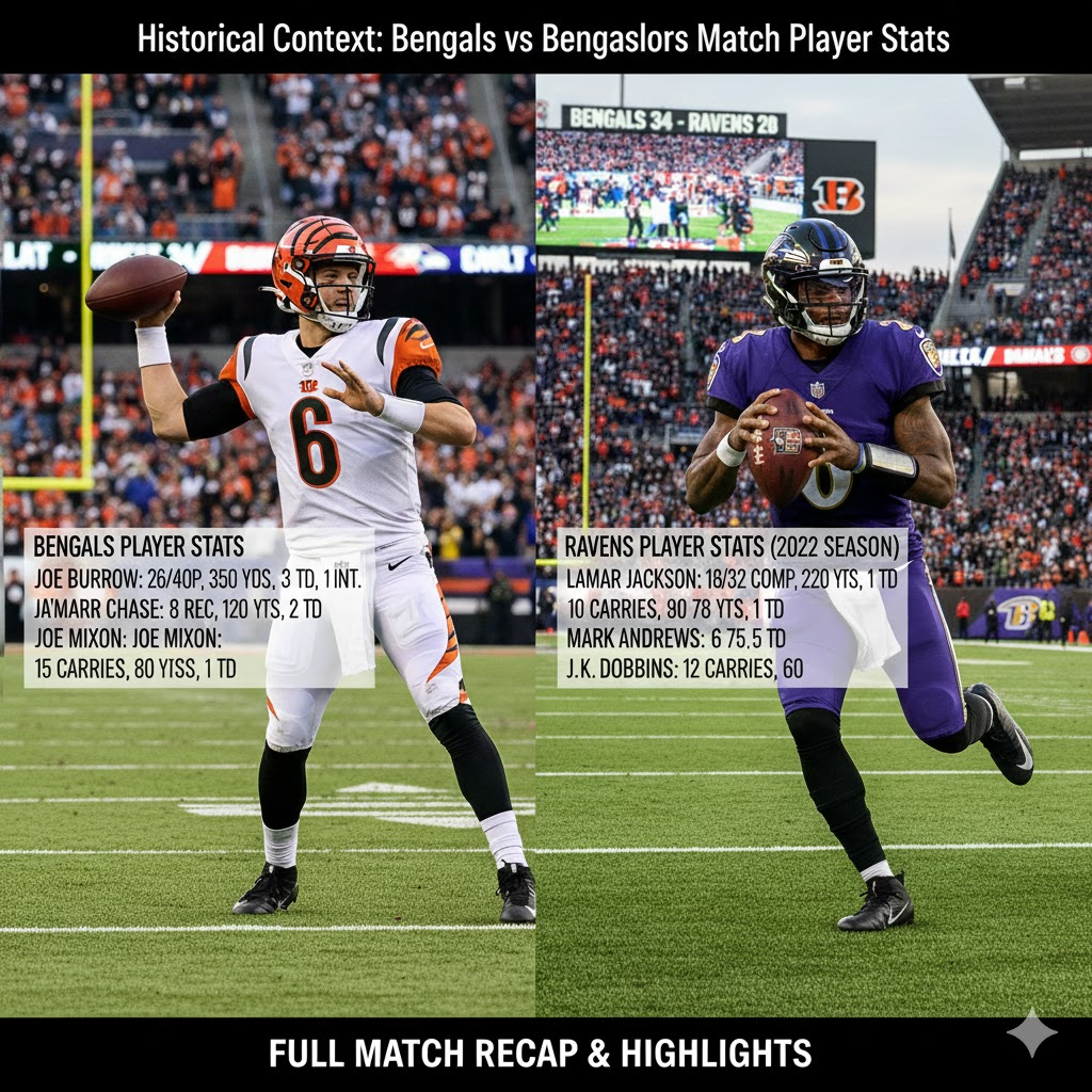 bengals vs baltimore ravens match player stats
