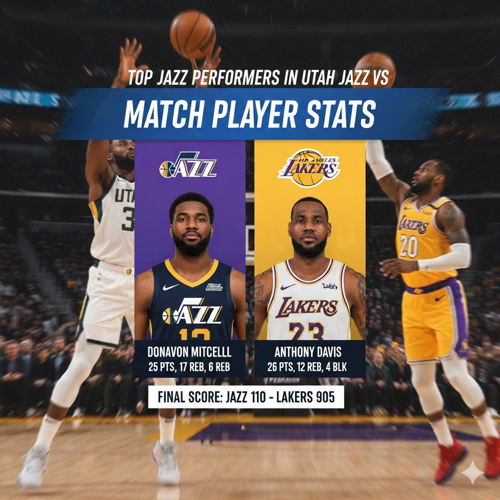 utah jazz vs lakers match player stats