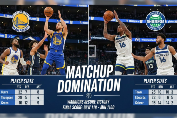 golden state warriors vs timberwolves match player stats