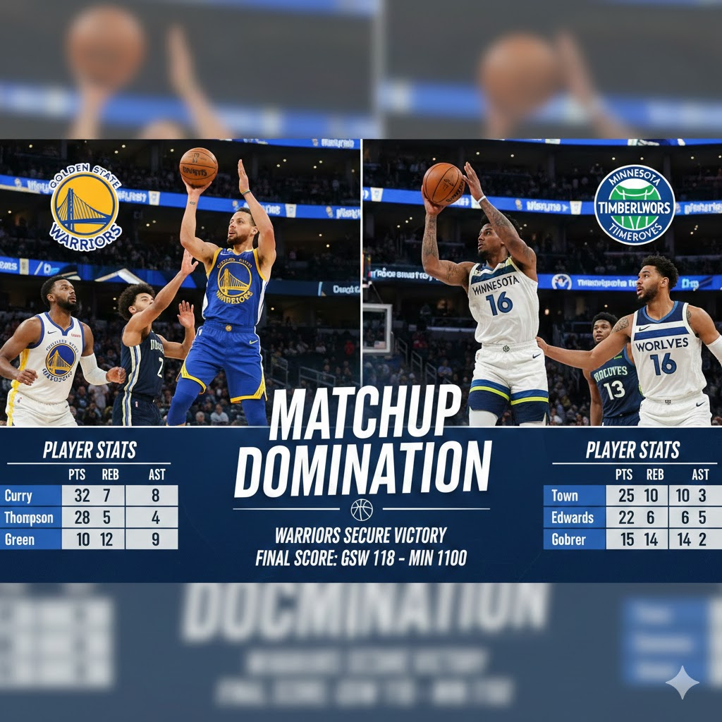 golden state warriors vs timberwolves match player stats
