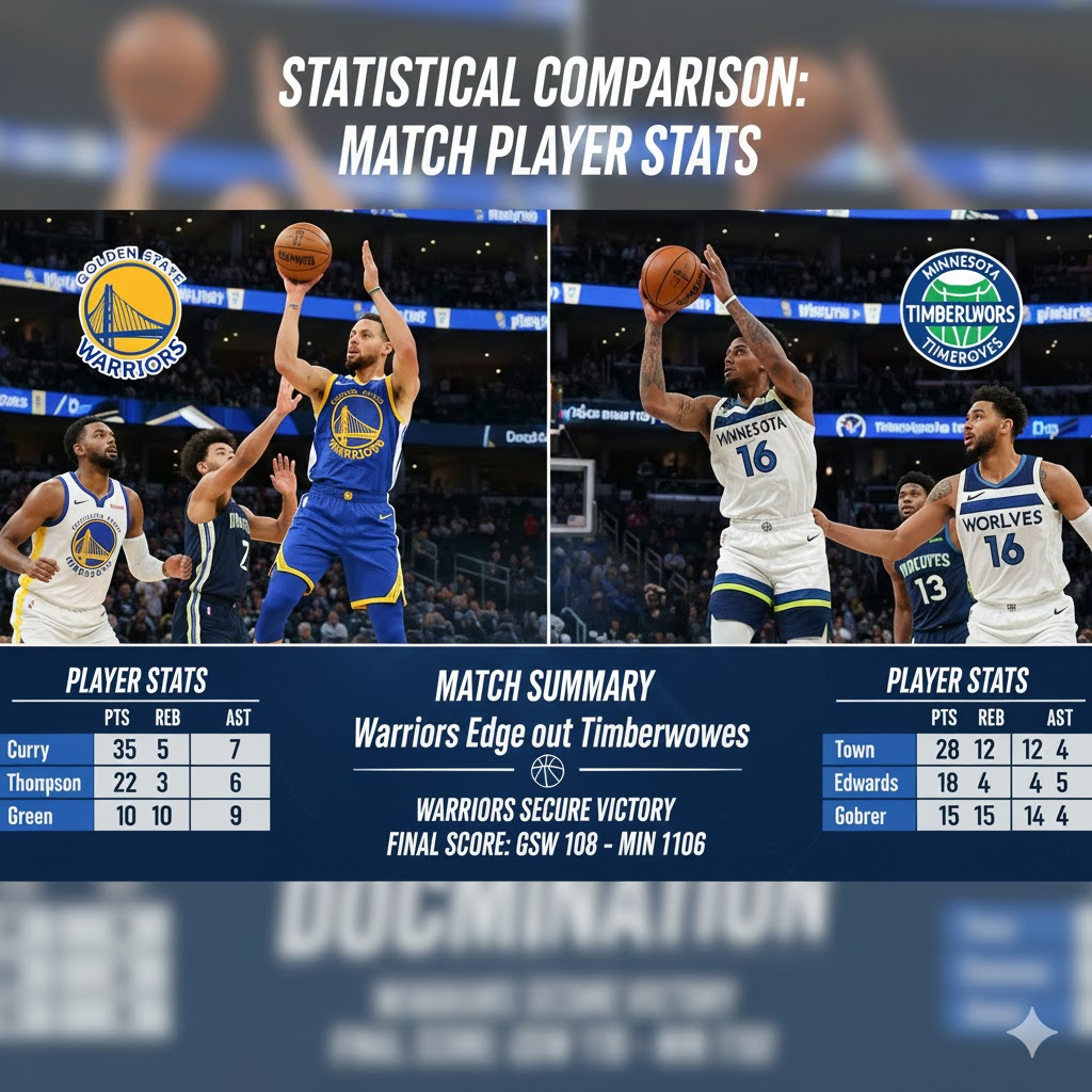 golden state warriors vs timberwolves match player stats