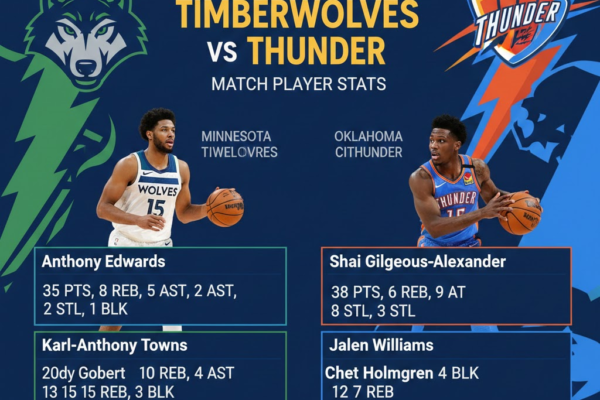 timberwolves vs oklahoma city thunder match player stats