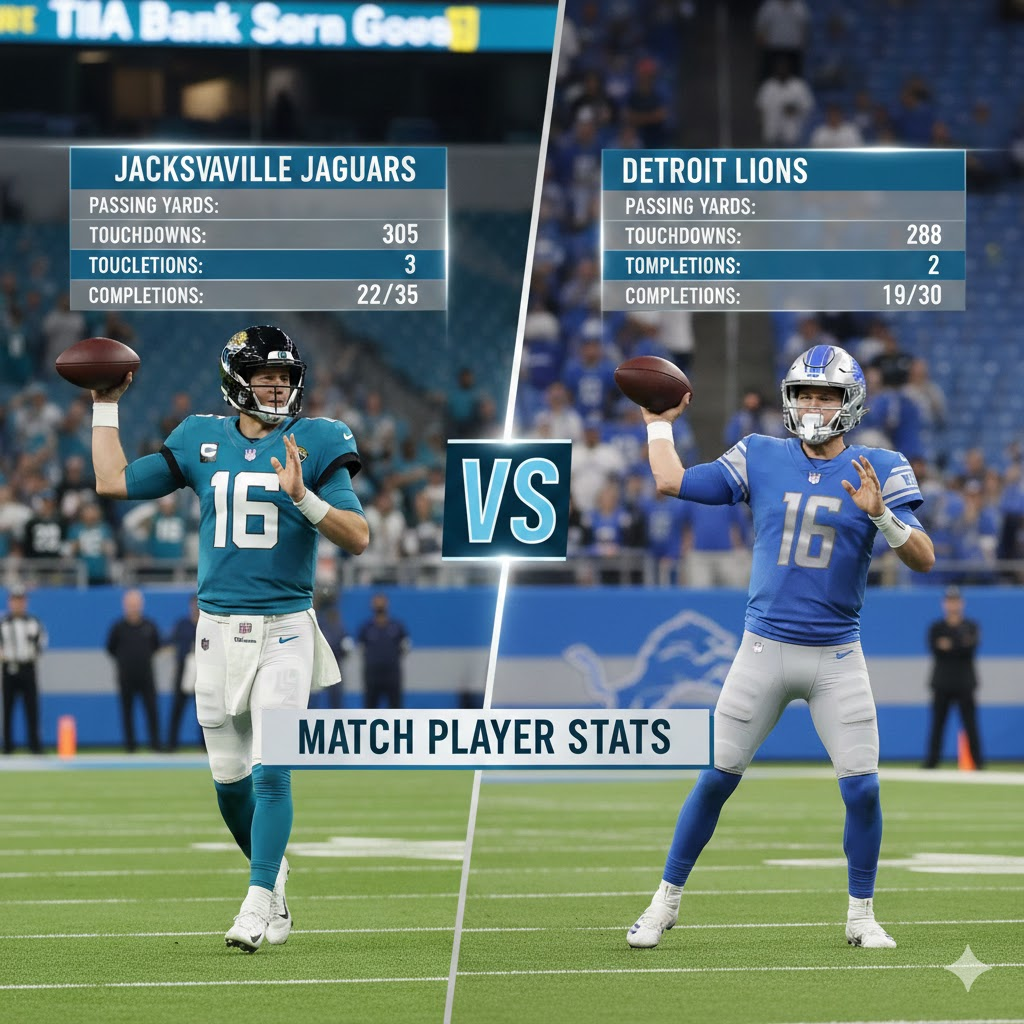 jacksonville jaguars vs detroit lions match player stats