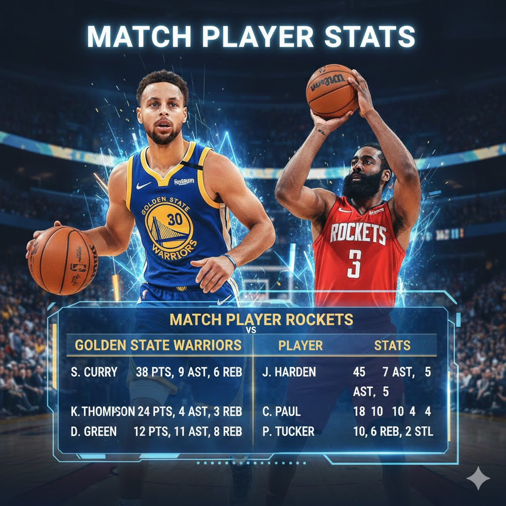 golden state warriors vs houston rockets match player stats