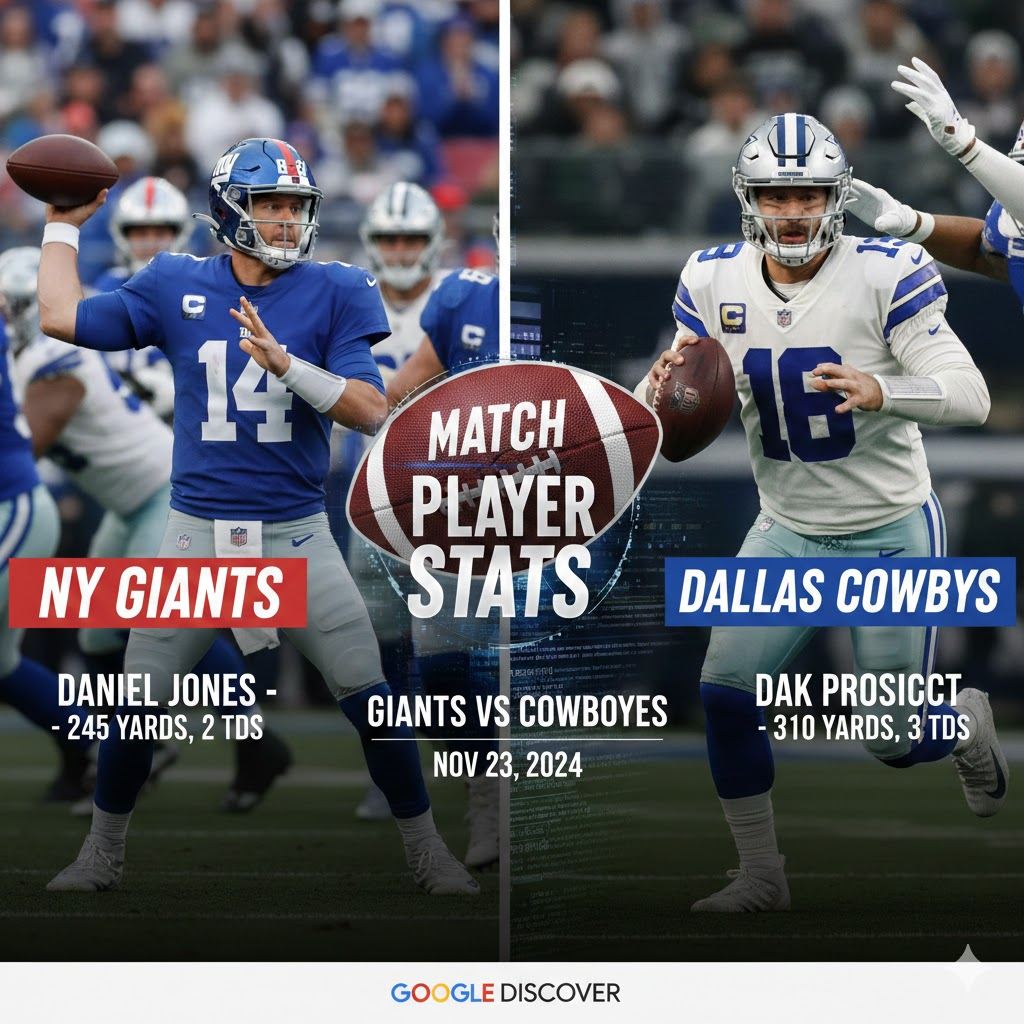 new york giants vs dallas cowboys match player stats