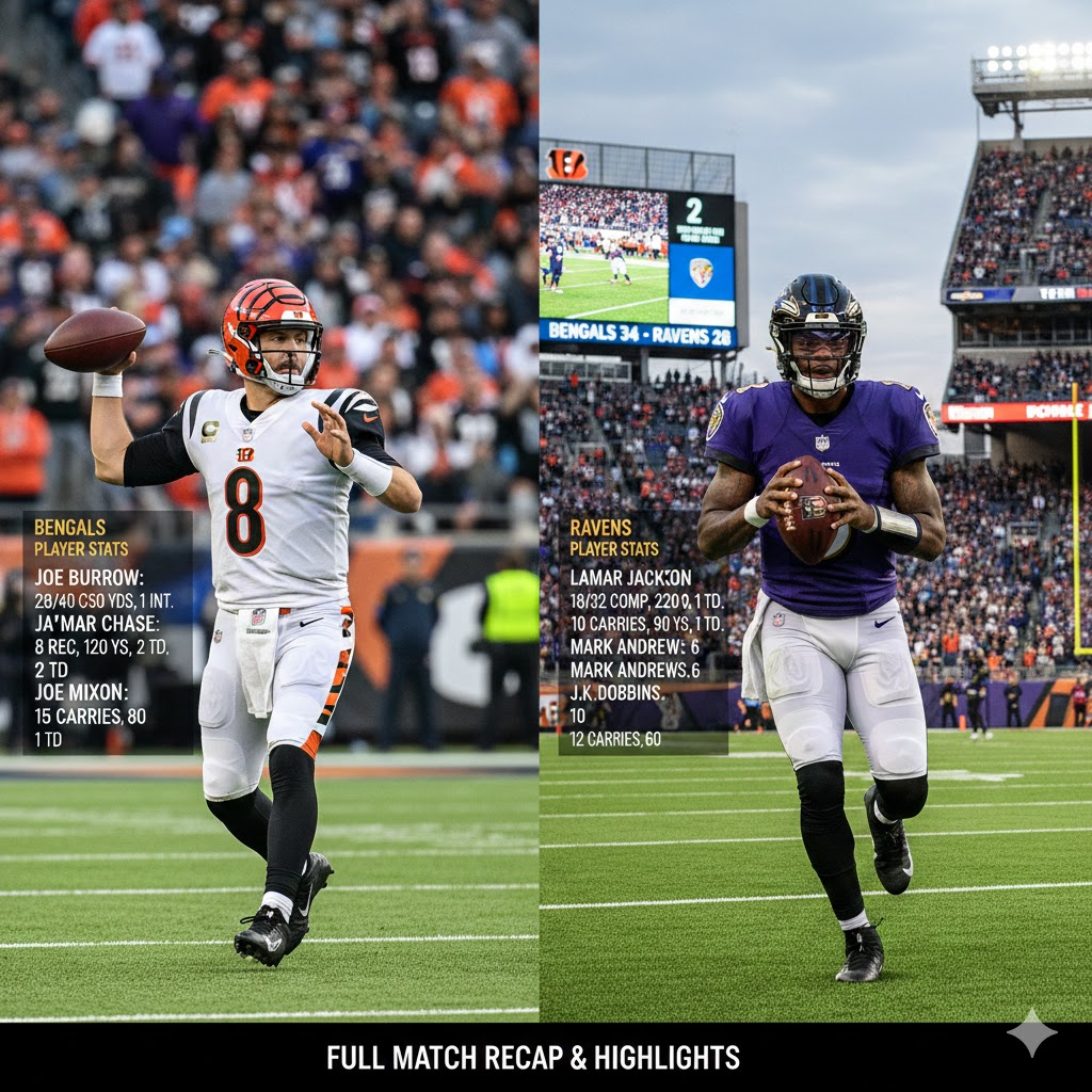bengals vs baltimore ravens match player stats