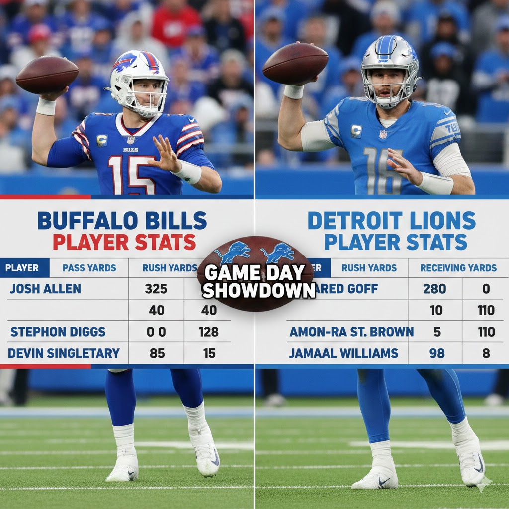 buffalo bills vs detroit lions match player stats