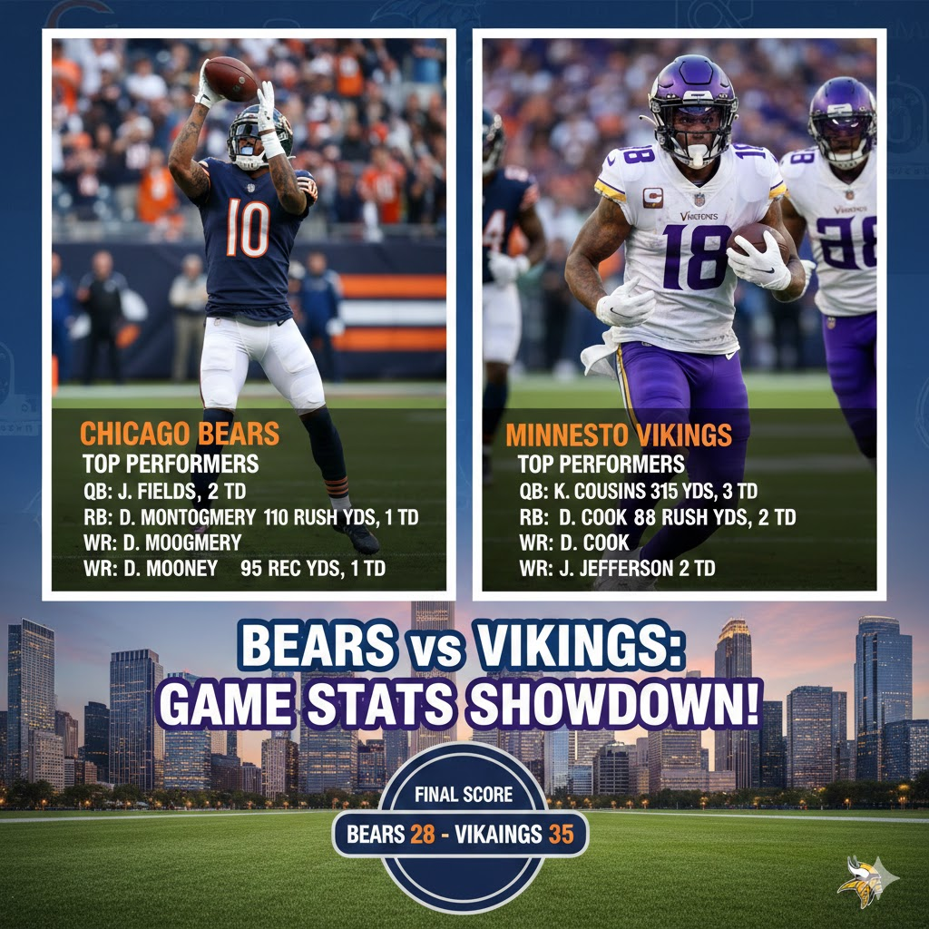 chicago bears vs minnesota vikings match player stats