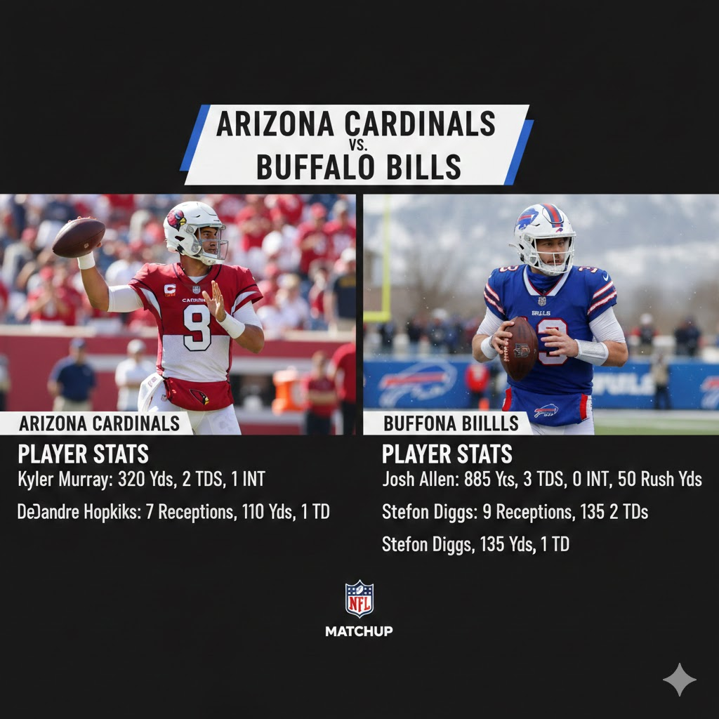 arizona cardinals vs buffalo bills match player stats