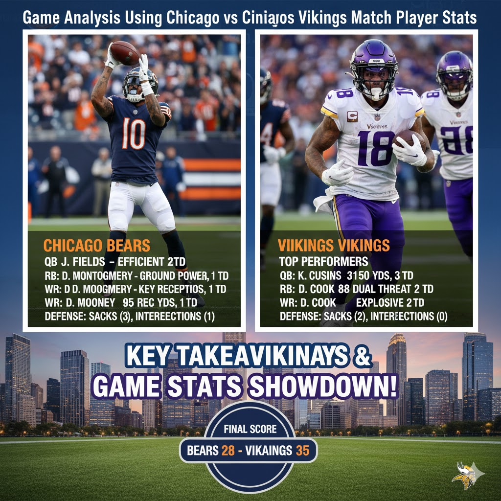 chicago bears vs minnesota vikings match player stats