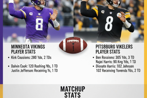 minnesota vikings vs pittsburgh steelers match player stats