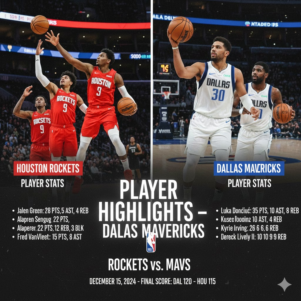 houston rockets vs dallas mavericks match player stats