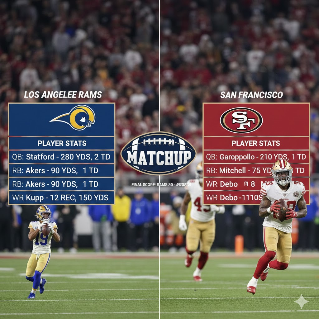 los angeles rams vs 49ers match player stats