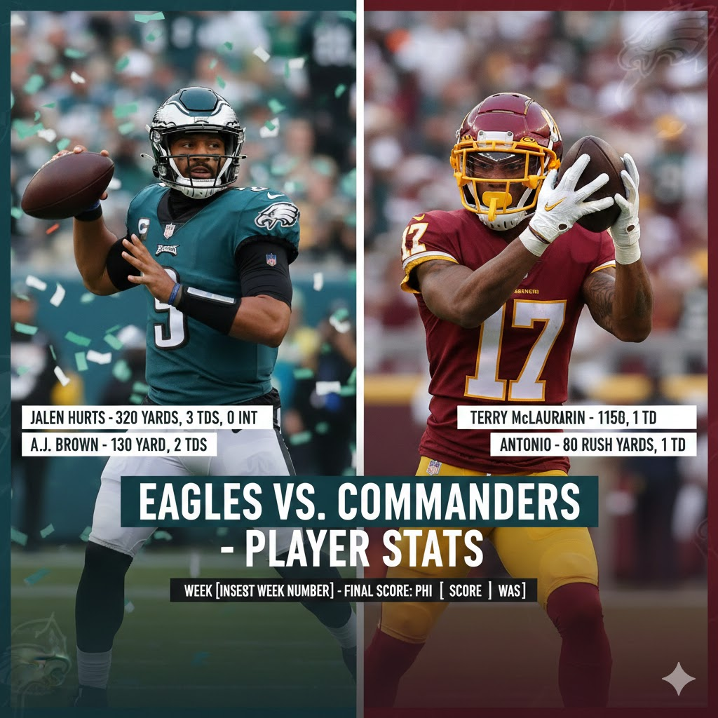 philadelphia eagles vs washington commanders match player stats