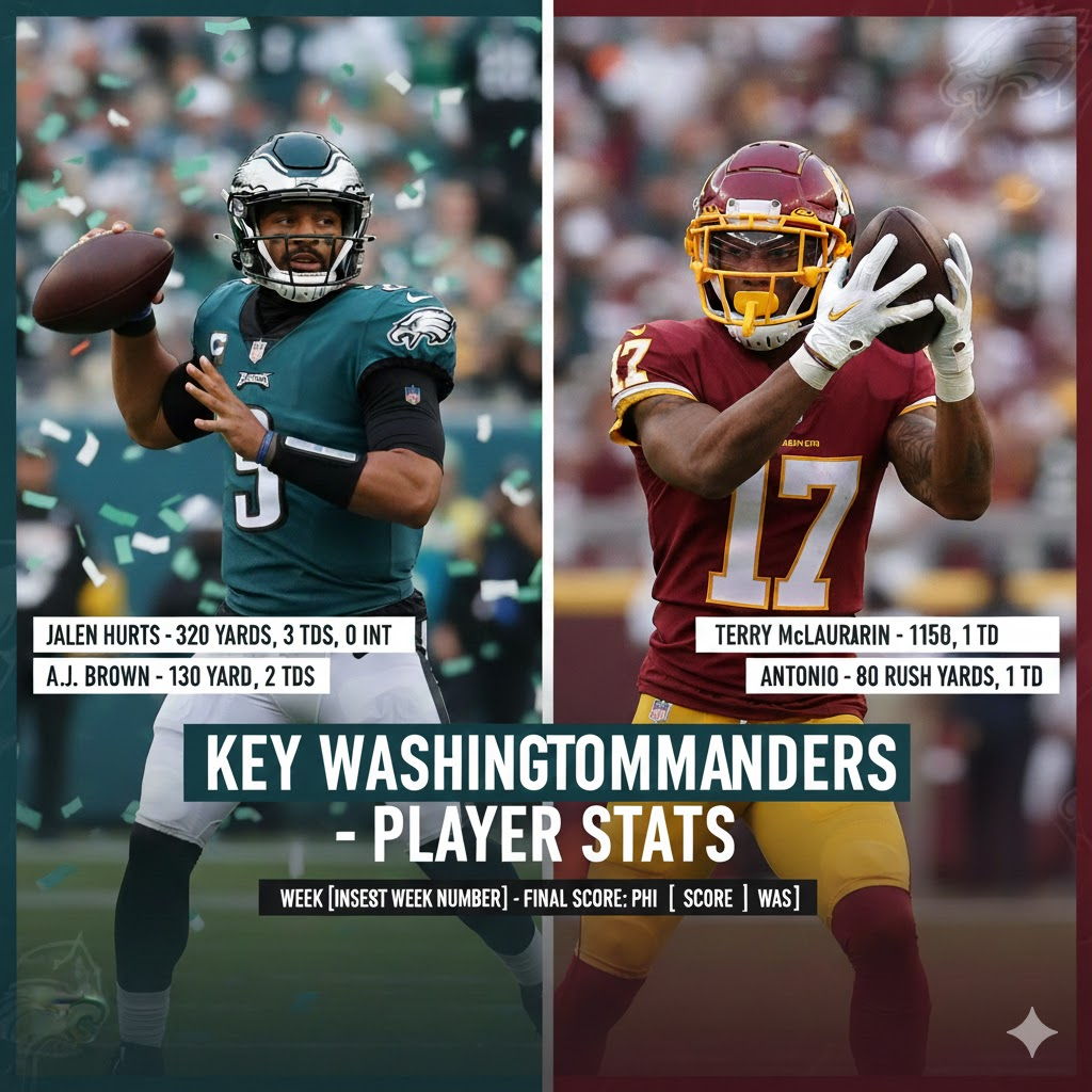 philadelphia eagles vs washington commanders match player stats