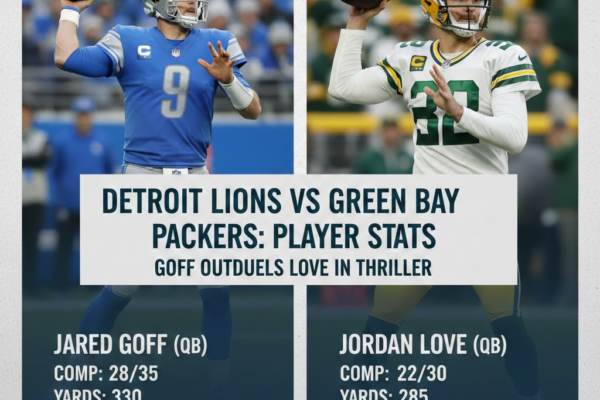 detroit lions vs green bay packers match player stats