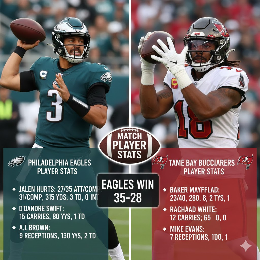philadelphia eagles vs tampa bay buccaneers match player stats