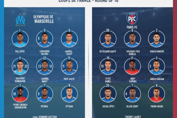 olympique de marseille vs paris fc lineups