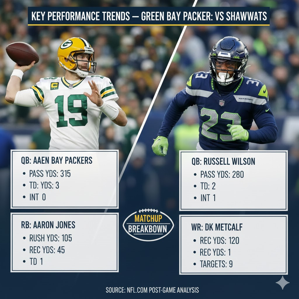 green bay packers vs seahawks match player stats