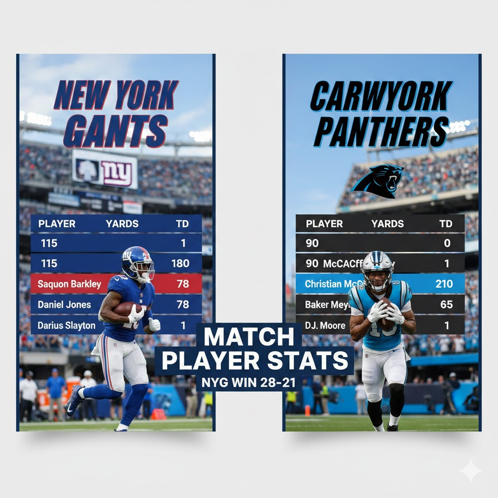 new york giants vs carolina panthers match player stats