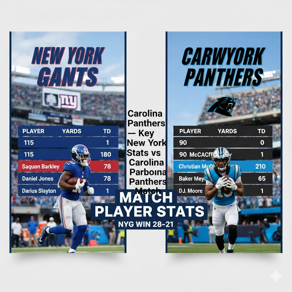 new york giants vs carolina panthers match player stats
