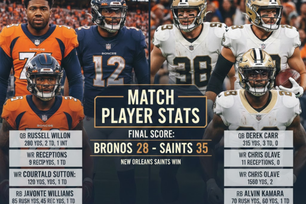 denver broncos vs new orleans saints match player stats