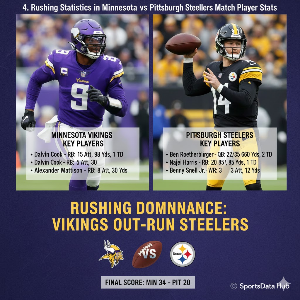 minnesota vikings vs pittsburgh steelers match player stats