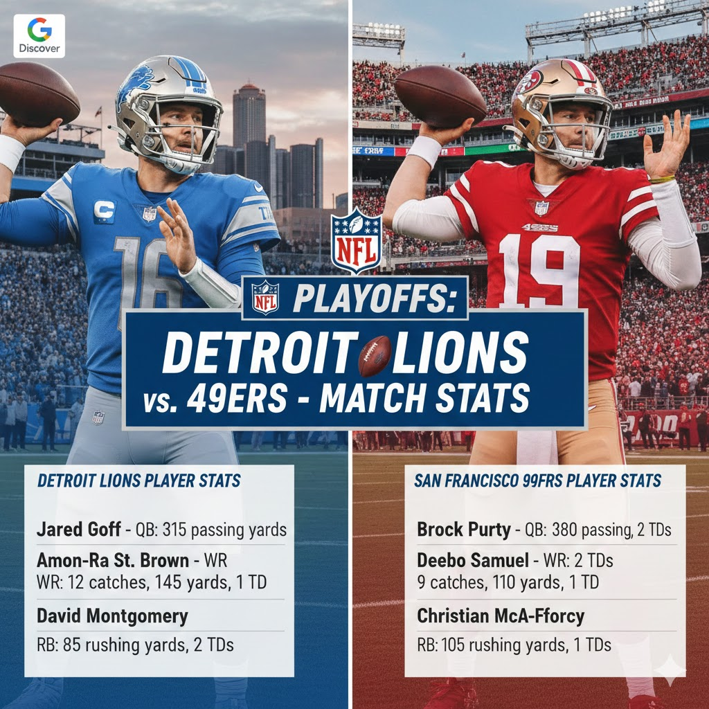 detroit lions vs 49ers match player stats