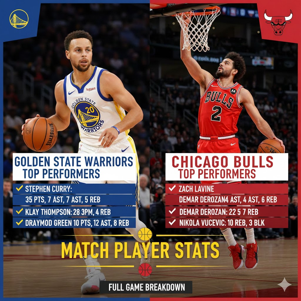 golden state warriors vs chicago bulls match player stats