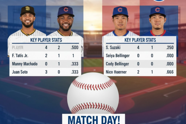 padres vs chicago cubs match player stats