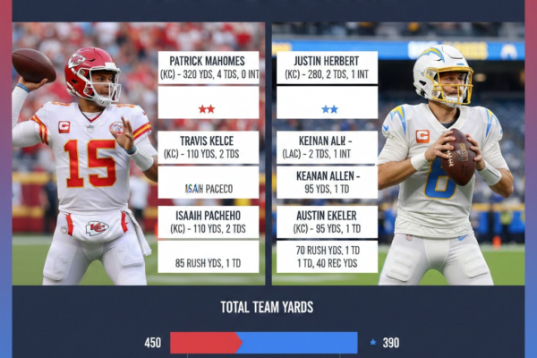 kansas city chiefs vs los angeles chargers match player stats