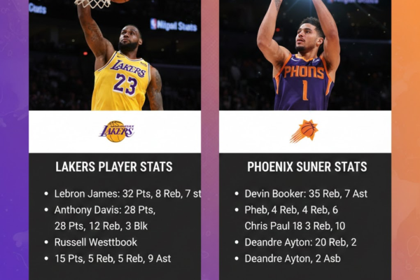 lakers vs phoenix suns match player stats