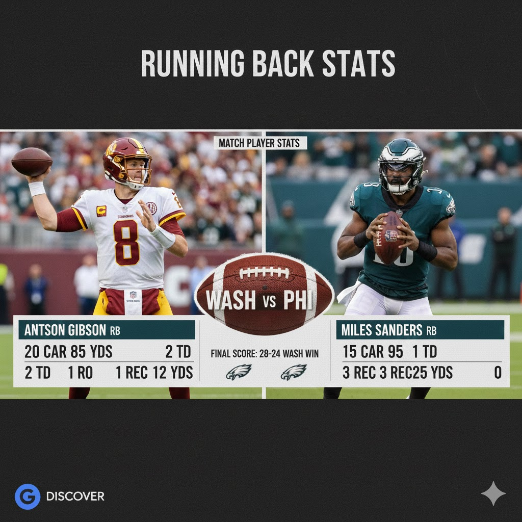 washington commanders vs philadelphia eagles match player stats