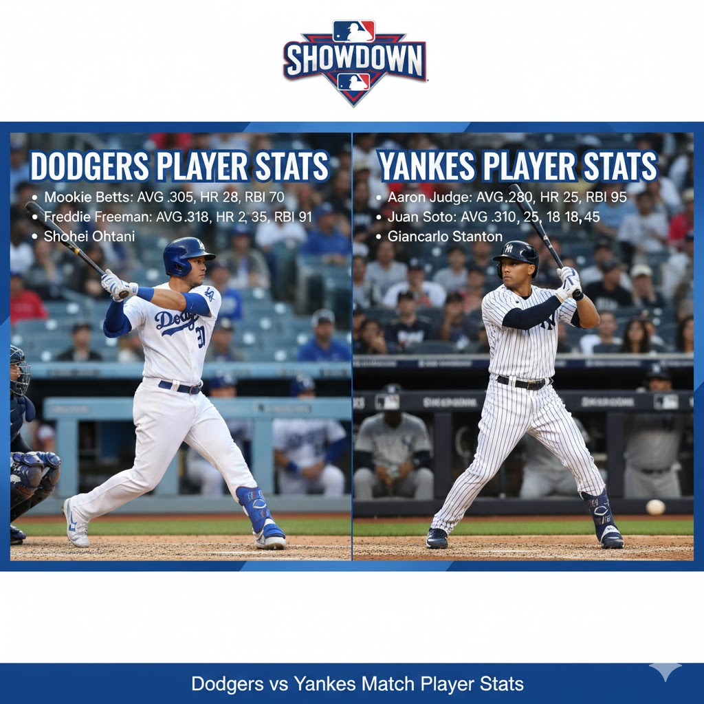 dodgers vs yankees match player stats